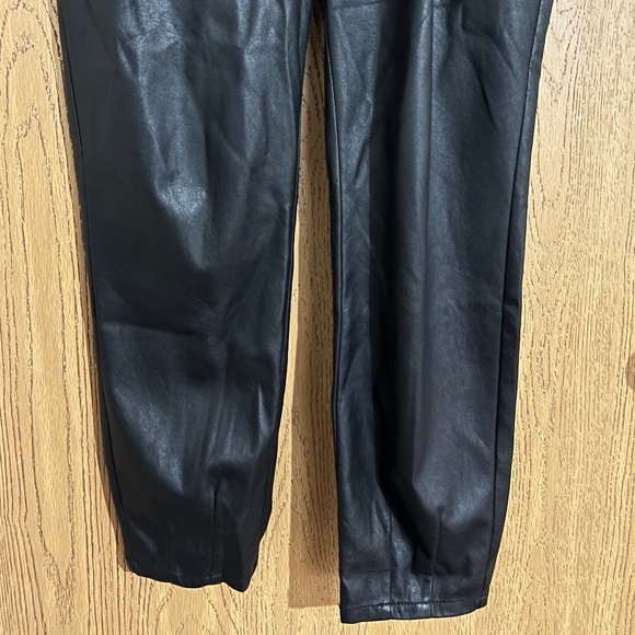 For Love & Lemons Black Soft Vegan Leather High Waist Paper Bag Dillon Pants M - Picture 3 of 7